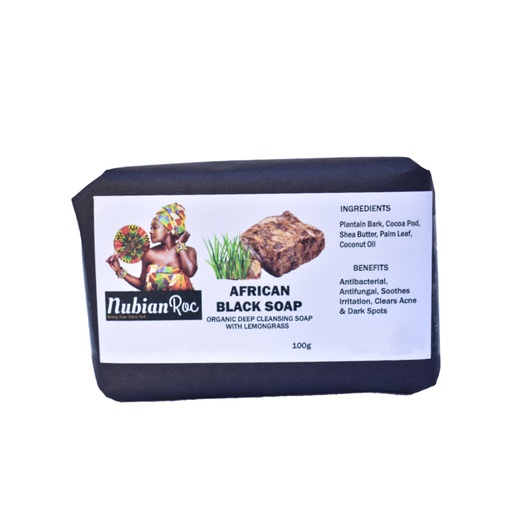 Organic Raw African Black Soap (Lemongrass) - 100g