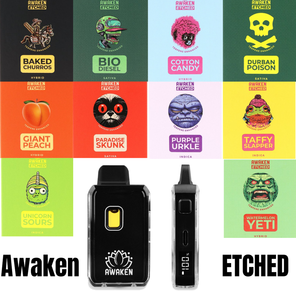 Awaken® Etched Disposable Vape 1ml - Taffy Slapper (Indica)