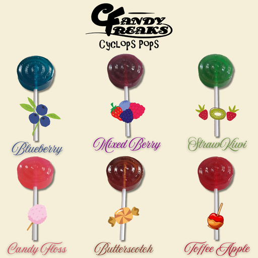Kushader Canna Pops ~ Candy Freaks Cyclops Pops - StrawKiwi