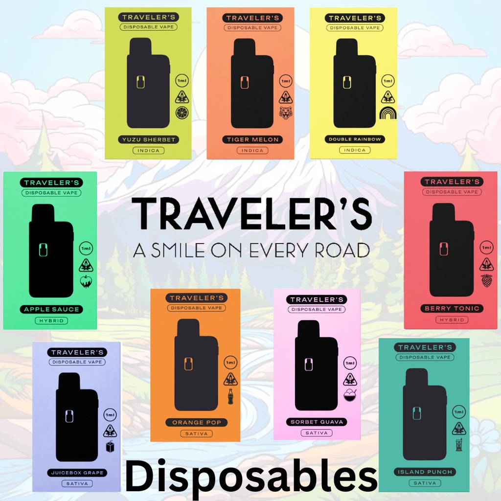 Traveler’s® Stealth Disposable Vapes 1ml - Double Rainbow (Indica)