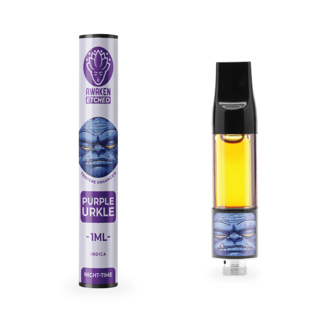 Awaken® Vape Etched Cartridges 1ml - Purple Urkle (Indica)