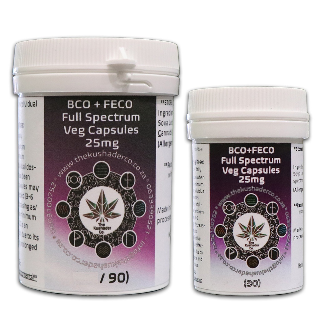 Full Extraction Cannabis Oil (FECO) - Capsules 60’s (25 mg)