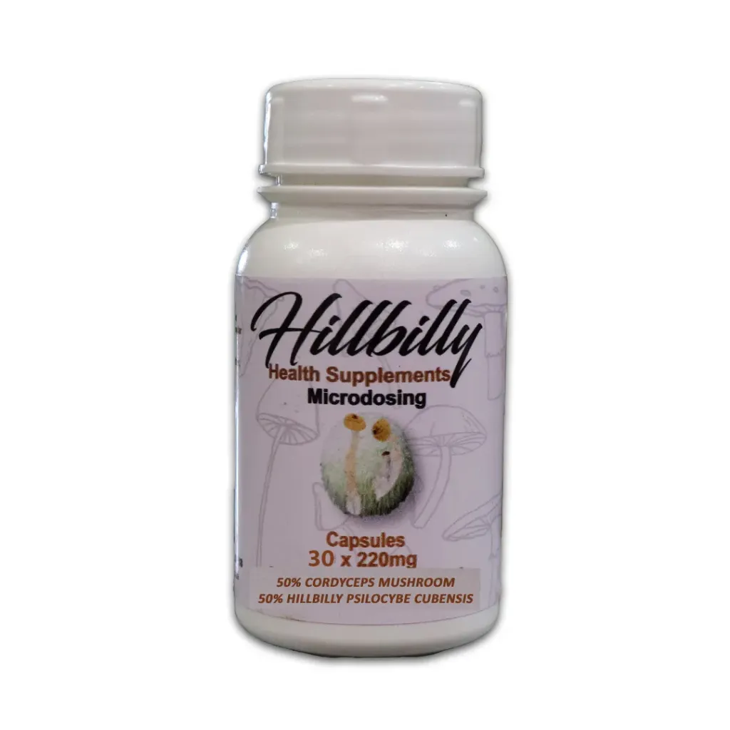Hillbilly Microstack Psilocybin Microdosing Capsules 30's (Hillbillys + Cordyceps) 220mg