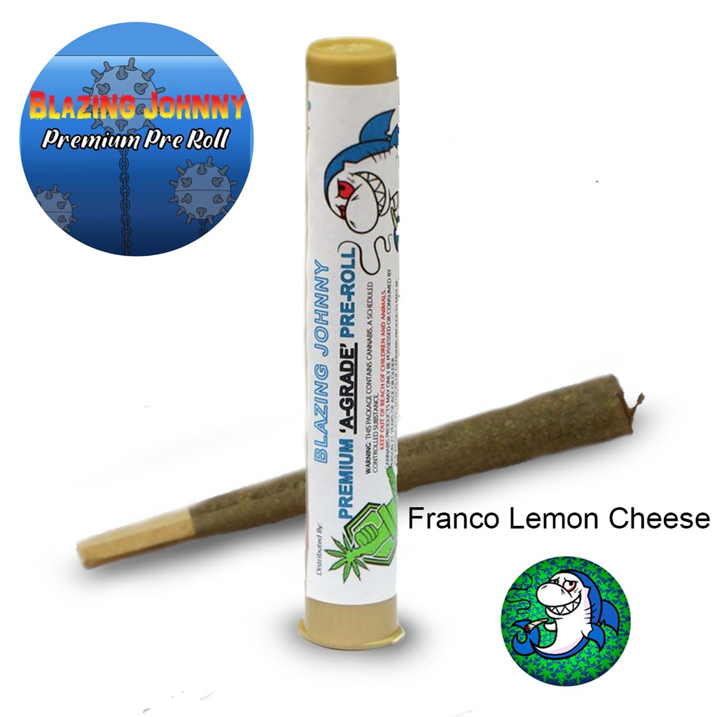 Blazing Johnny Premium Pre-Rolls - Kingsize - Greenhouse - Franco Lemon Cheese (Sativa)