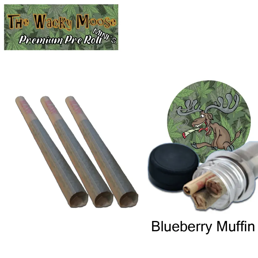 Wacky Moose Premium Pre-Rolls - Mini's - Indoor - Blueberry Muffin (Indica) 3's