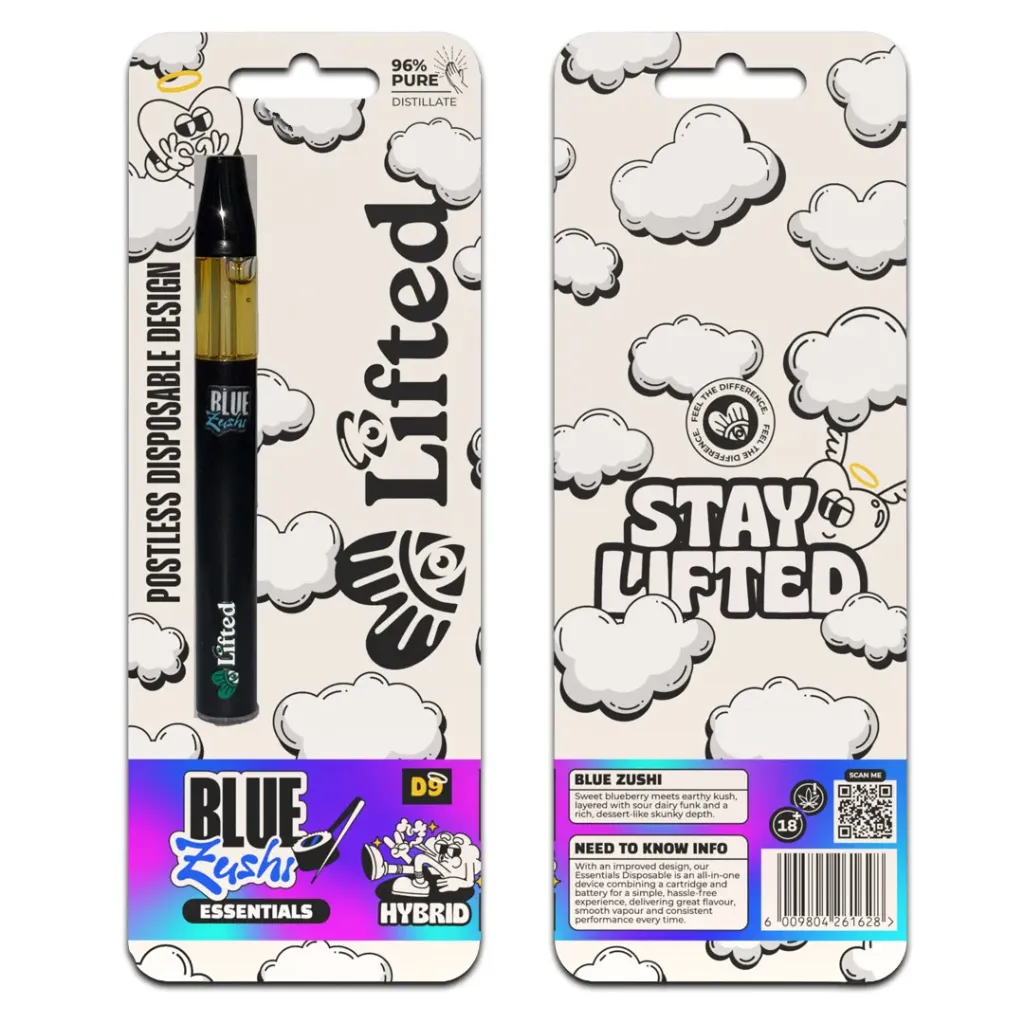Distillate Disposable Vapes 1ml - Blue Zushi (Hybrid)