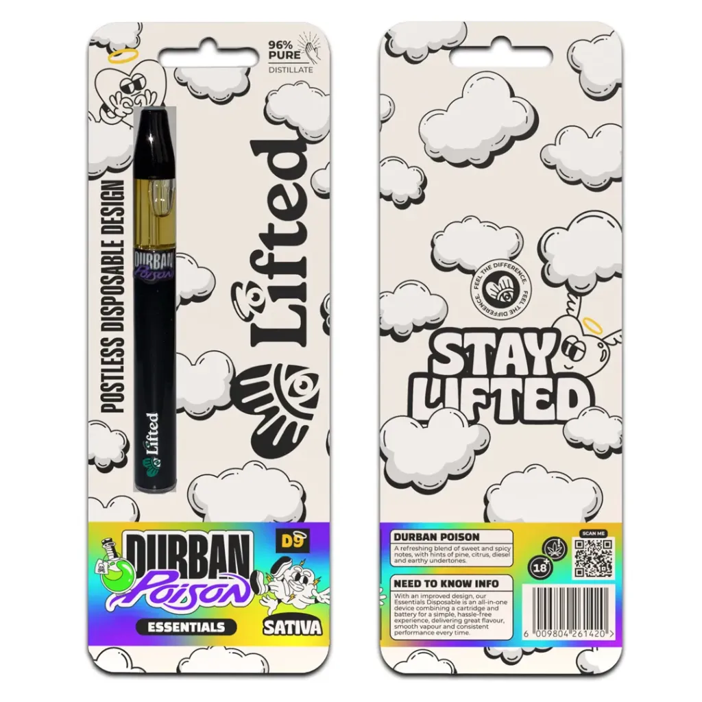 Distillate Disposable Vapes 1ml - Durban Poison (Sativa)