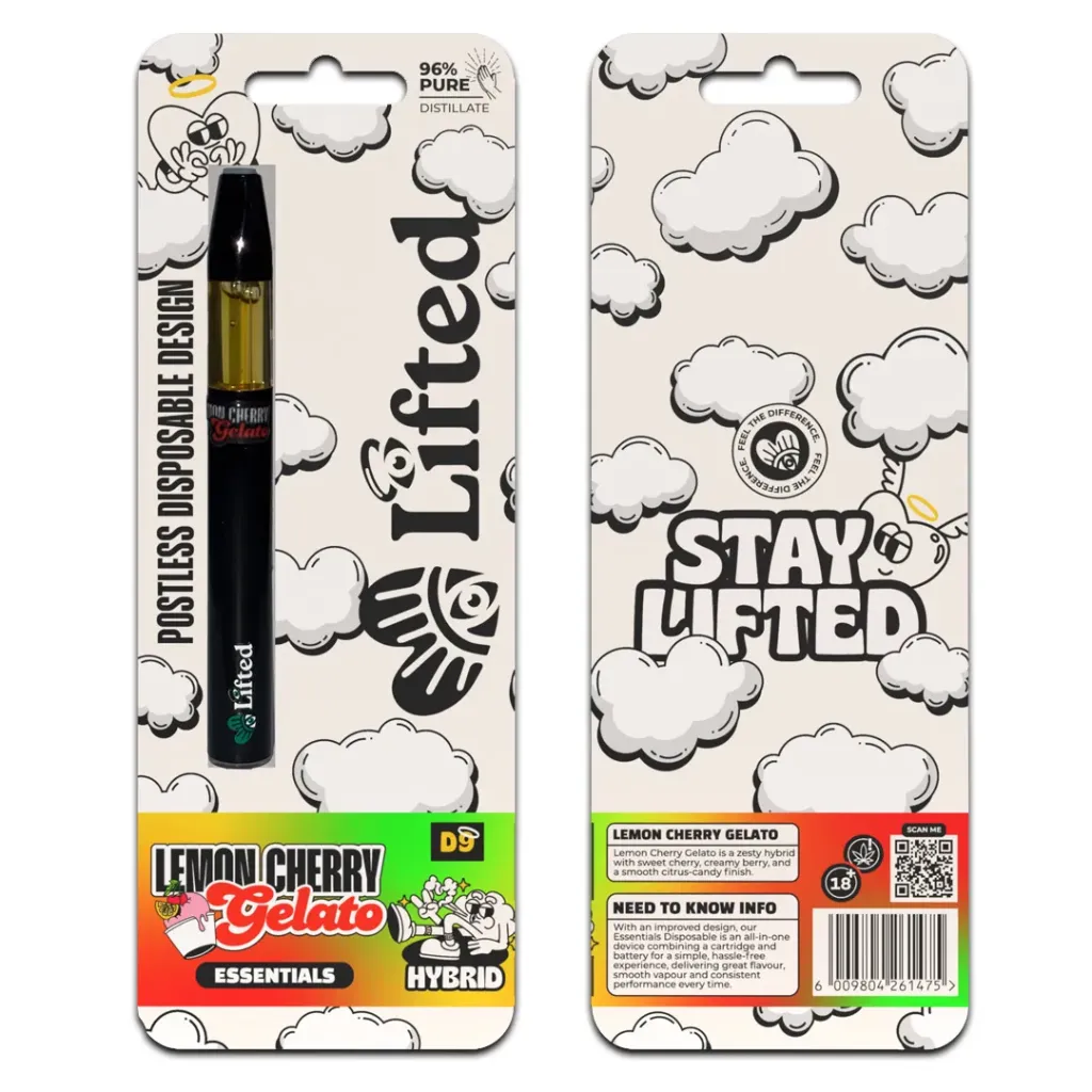 Lifted Distillate Disposable Vapes 1ml - Lemon Cherry Gelato (Hybrid)