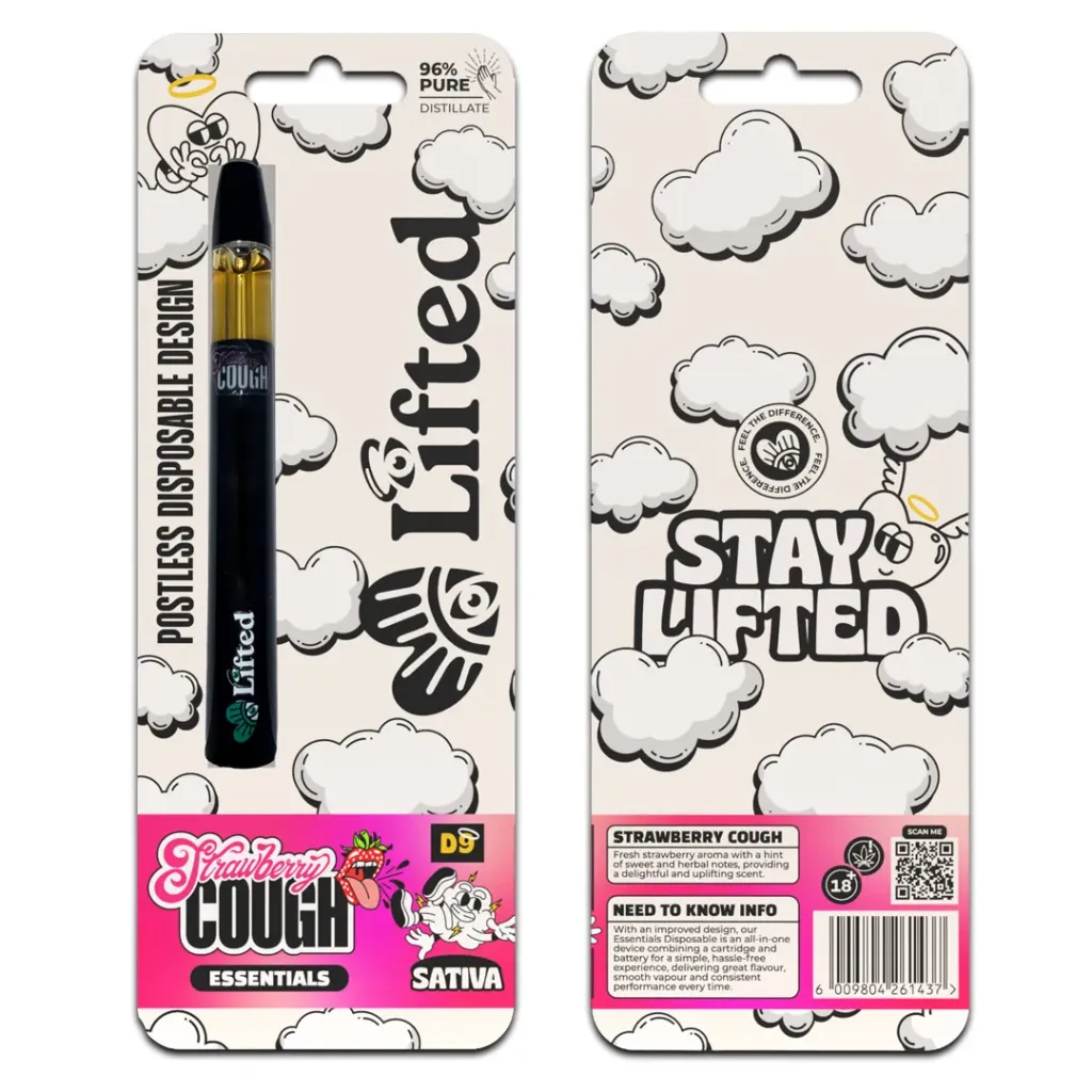 Distillate Disposable Vapes 1ml - Strawberry Cough (Sativa)