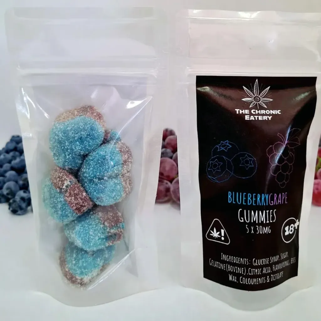 Dual-Flavoured Heart-Shaped Gummies - Blueberry/Grape 150mg (5x30mg)