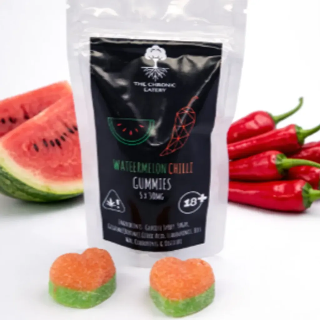 Dual-Flavoured Heart-Shaped Gummies - Watermelon/Chilli 150mg (5x30mg)