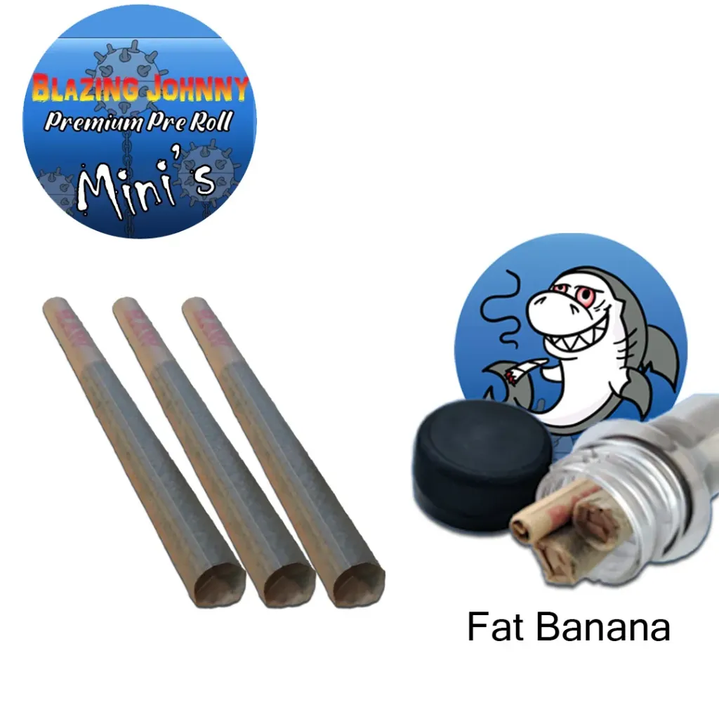 Blazing Johnny Premium Pre-Rolls - Mini's - Greenhouse - Fat Banana (Hybrid) 3's