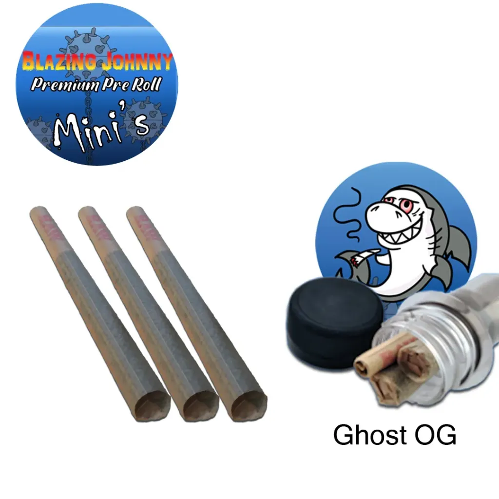 Blazing Johnny Premium Pre-Rolls - Mini's - Greenhouse - Ghost OG (Indica) 3's