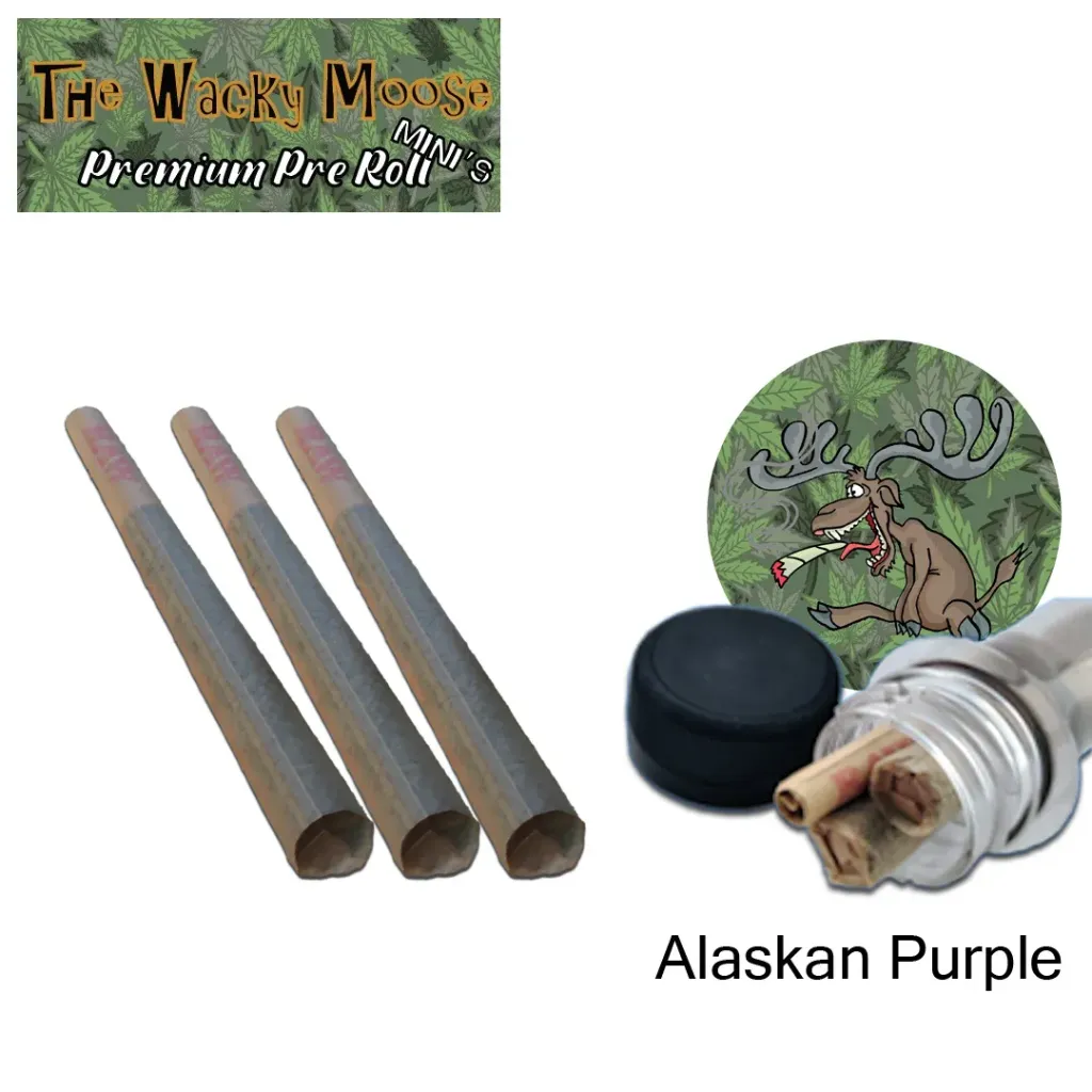 Wacky Moose Premium Pre-Rolls - Mini's - Indoor - Alaskan Purple (Indica) 3's