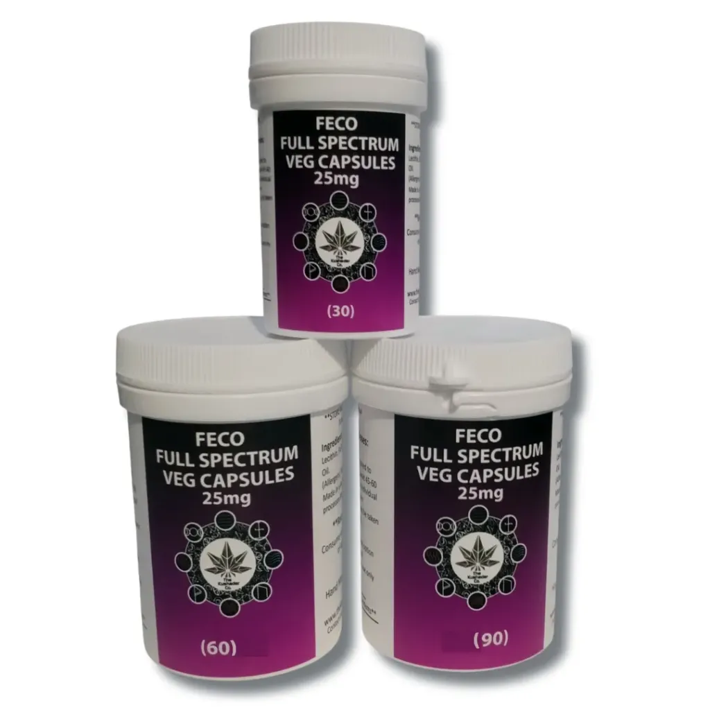 Full Spectrum FECO + Black Cannabis Oil (B.C.O) - Capsules 25mg (30 Capsules)