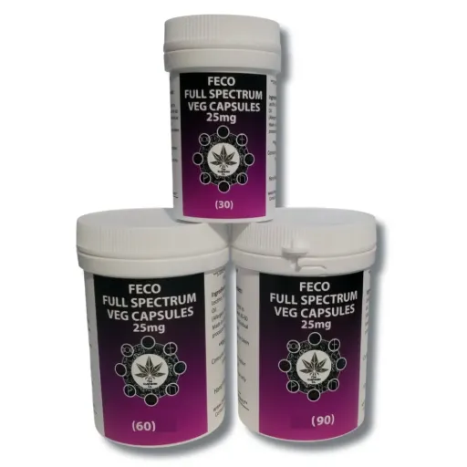 Full Spectrum FECO + Black Cannabis Oil (B.C.O) - Capsules 25mg (30 Capsules)
