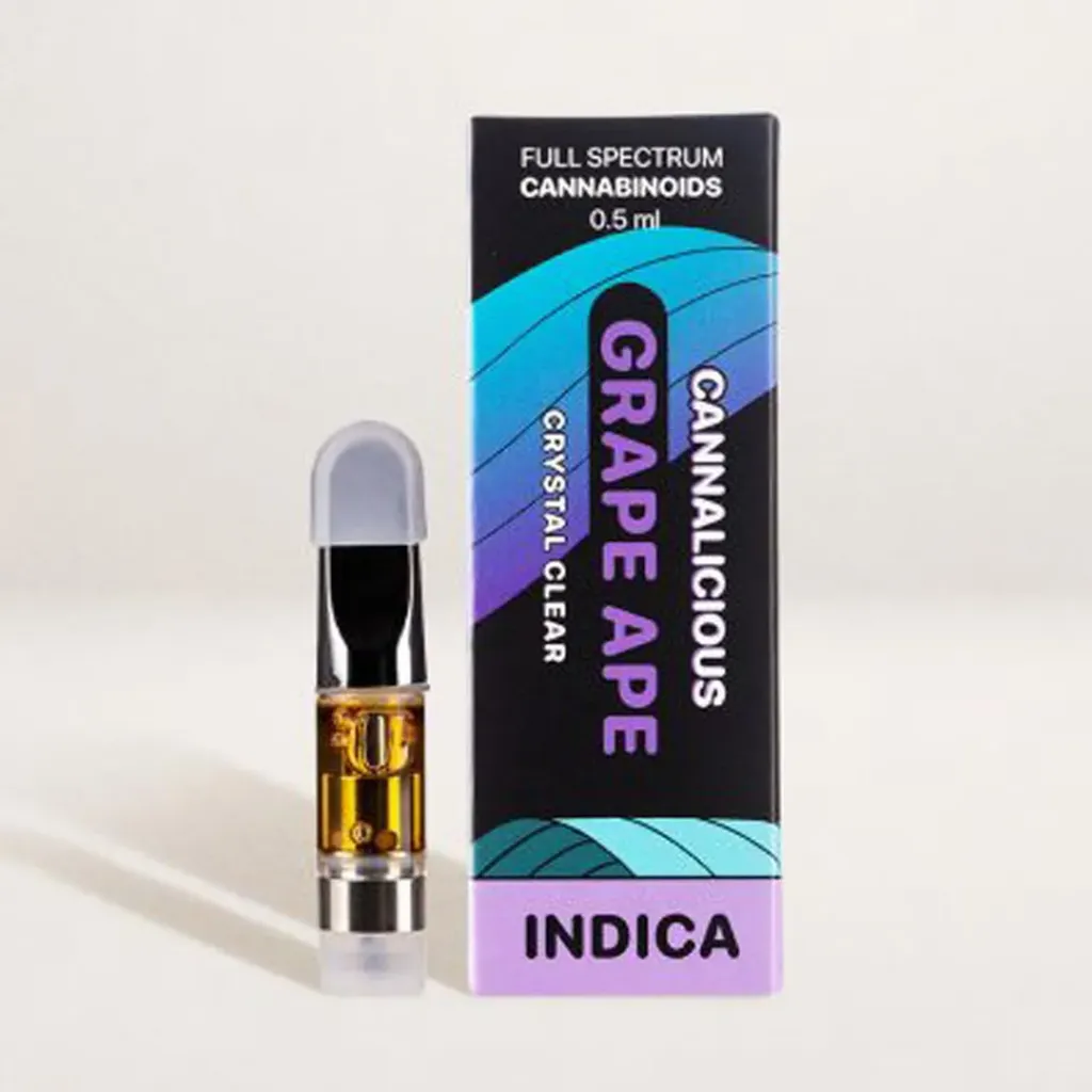 THC Vape Cartridge 0.5ml - Grape Ape (Indica)