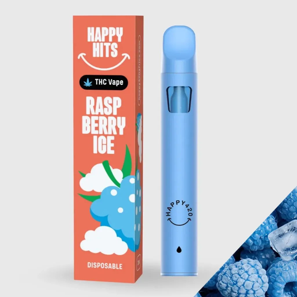 Happy Hits Disposable Vapes 1ml - Raspberry Ice (Hybrid)