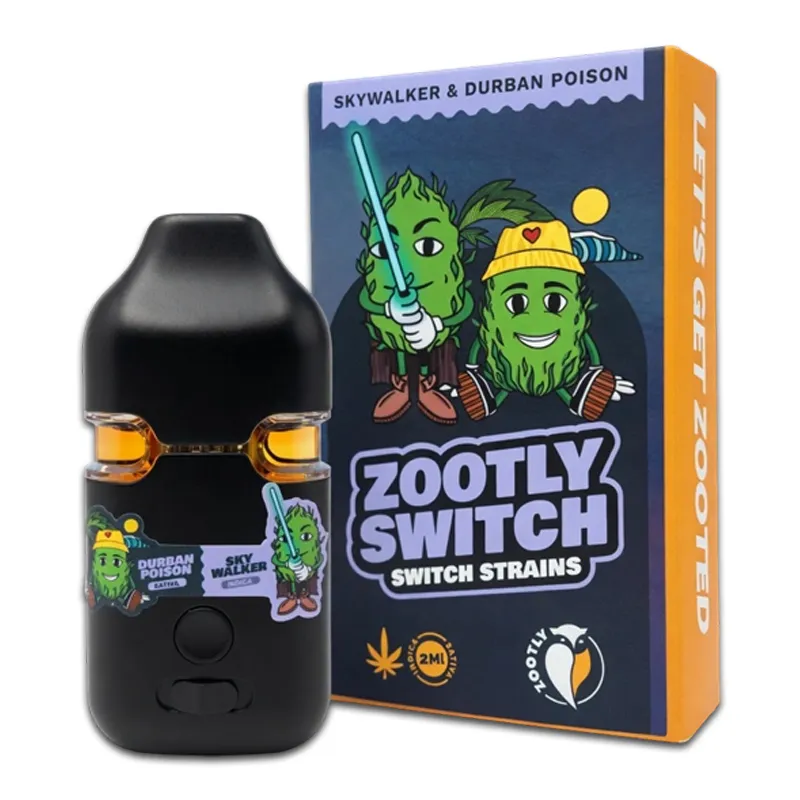 Switch Disposable Vape 2ml - Dual Strain - Durban Poison 1ml + Skywalker 1ml