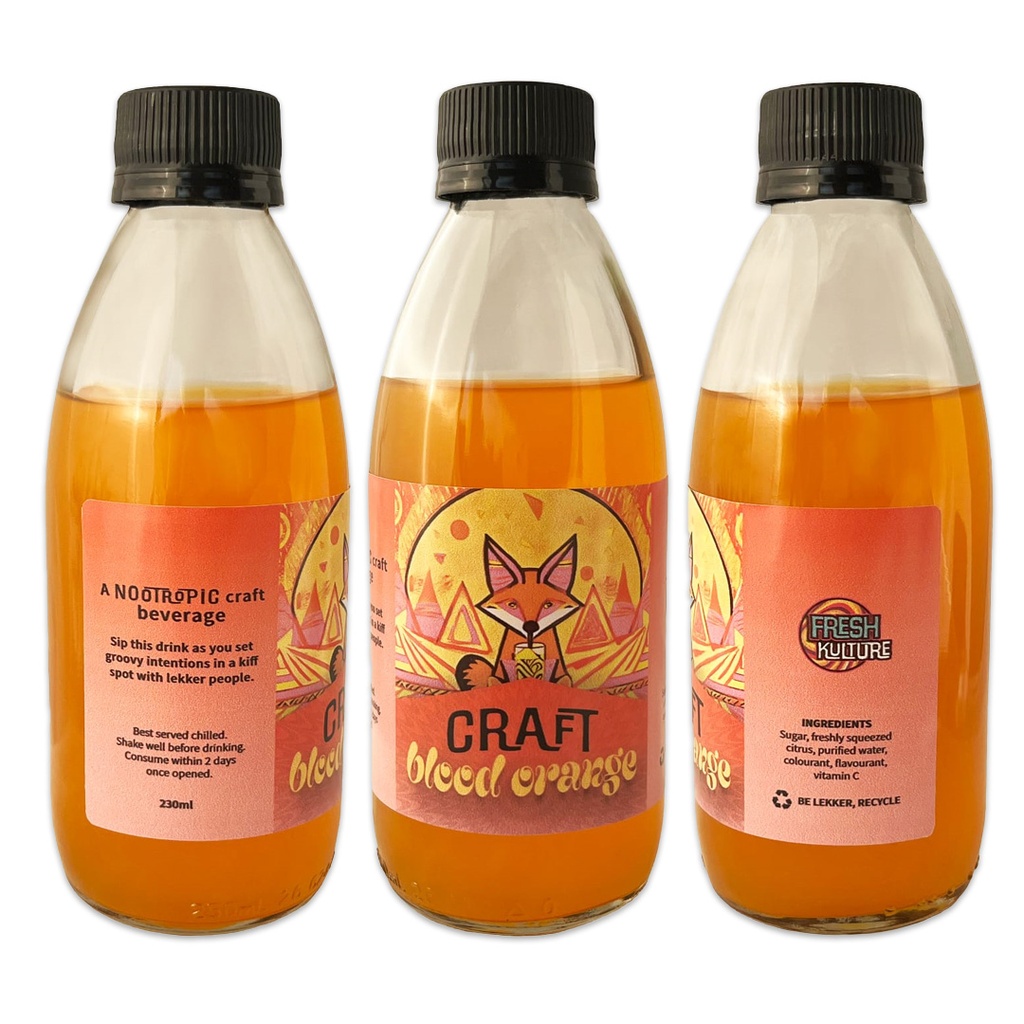Trippy Nootropic Craft Beverage 230ml - Blood Orange 2000mg x 6 (6-Pack)