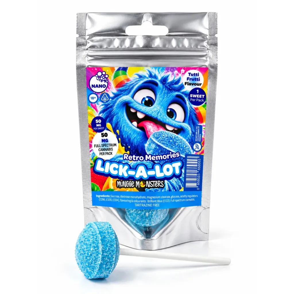 Munchie Monsters Lick-A-Lot Retro Memories Lollipop 50mg