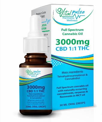 Vitalpulse 3000mg 1:1 Drops Full Spectrum