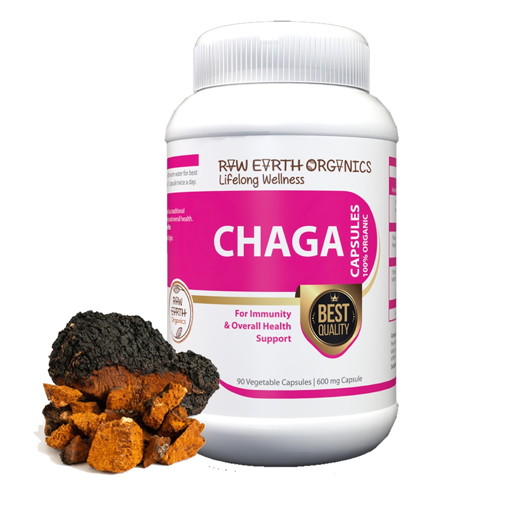 Raw Earth Organics Chaga Mushroom 90's