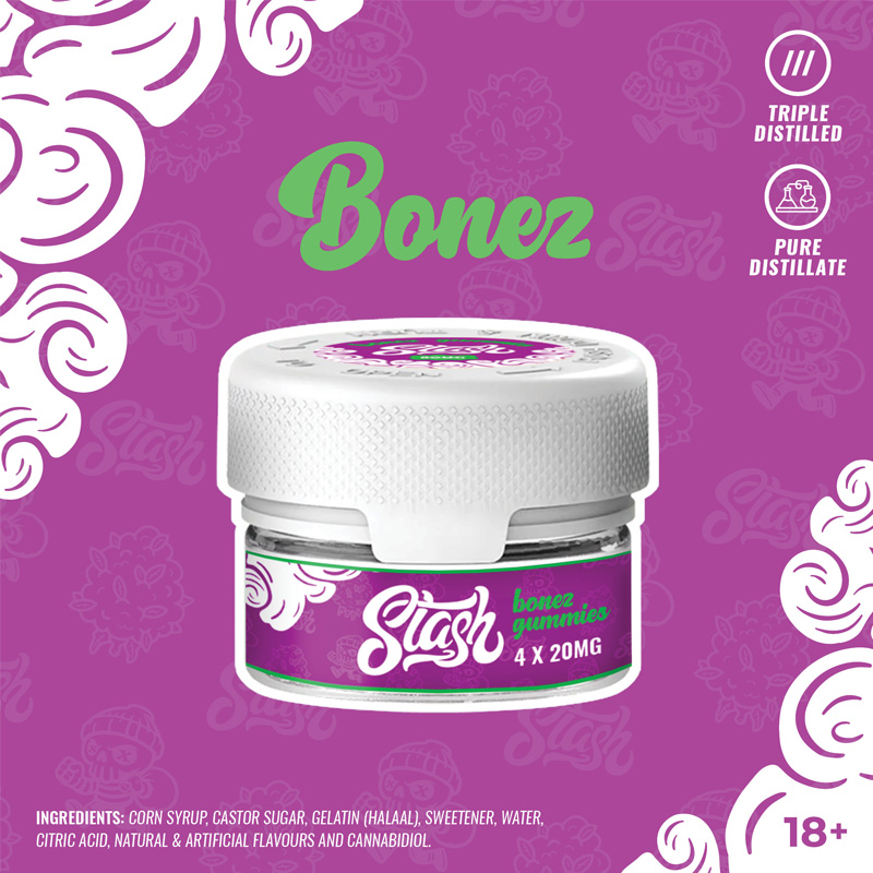 Stash CBD Gummies - Bonez 80mg (4x20mg)