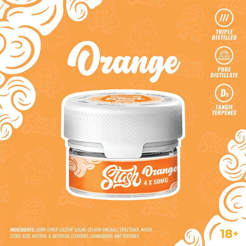 Stash CBD Gummies - Sergeant Orange 200mg (4x50mg)