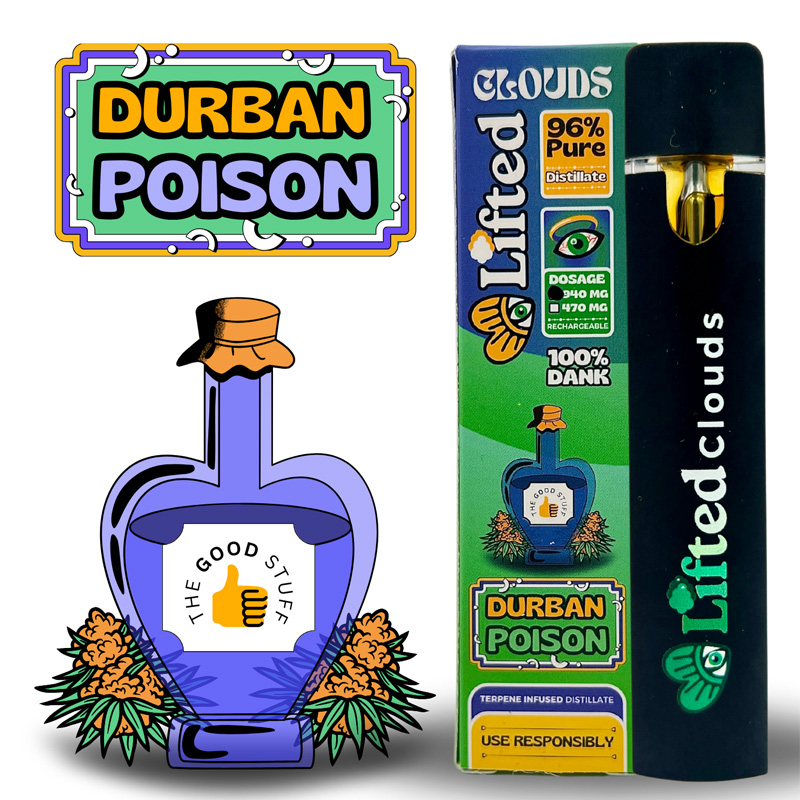 Lifted Delta 9 Disposable Vapes - Durban Poison (Sativa)