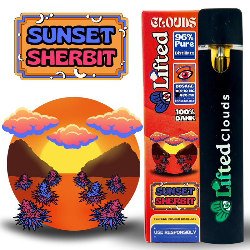 Lifted Delta 9 Disposable Vapes 1ml - Sunset Sherbet (Indica)