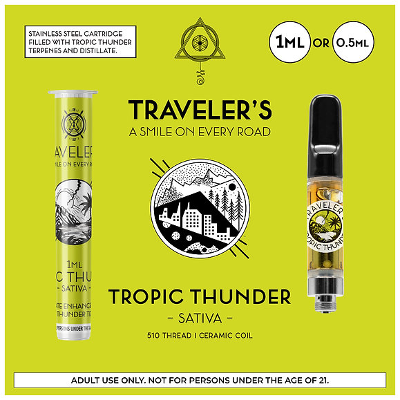 Traveler’s® Classic Vape Cartridges 1ml - Tropic Thunder (Sativa)