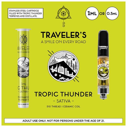 Traveler’s® Classic Vape Cartridges 1ml - Tropic Thunder (Sativa)