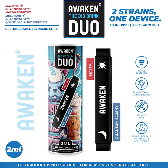 Awaken DUO™ Disposable Vape 2ml - Big Drink (Mai Tai/Quantum Slushy)