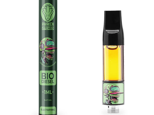 Awaken® Vape Etched Cartridges 1ml - Bio-Diesel (Sativa)