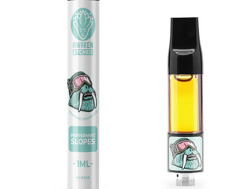 Awaken® Vape Etched Cartridges 1ml - Peppermint Slopes (Hybrid)
