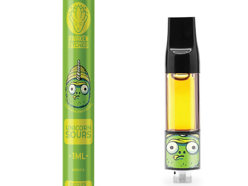 Awaken® Vape Etched Cartridges 1ml - Unicorn Sours (Indica)