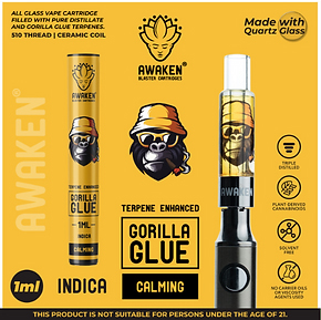 Awaken® Vape Blaster Cartridges 1ml - Gorilla Glue (Indica)