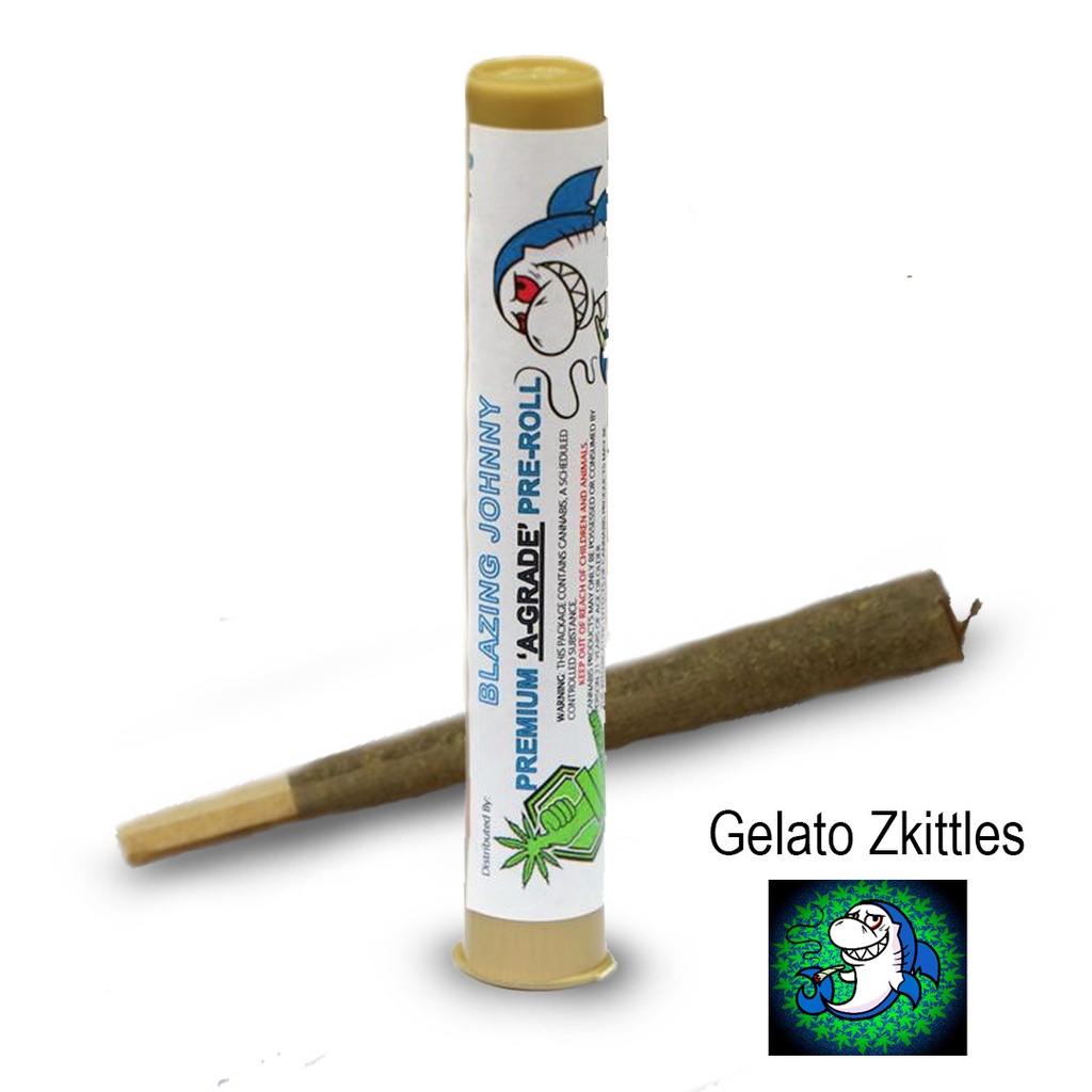Blazing Johnny Premium Greenhouse Pre-Rolls - Gelato Zkittles