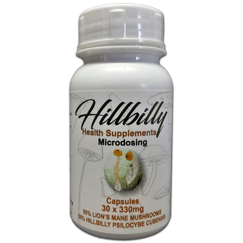 Hillbilly Microstack Psilocybin Microdosing Capsules (Hillbillys + Lion's Mane) 330mg (30 x Capsules)