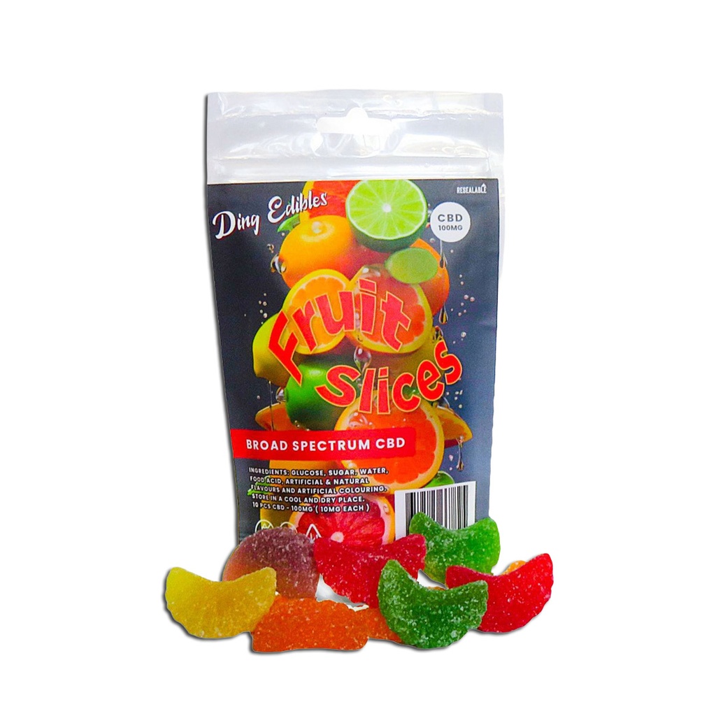 CBD Gummies - Fruit Slices 100mg (10x10mg)