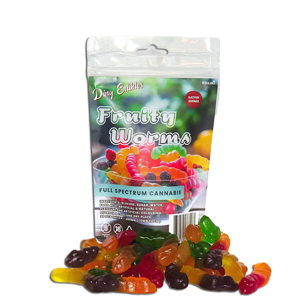 Gummies - Fruity Worms 200mg (20x10mg) - Sativa