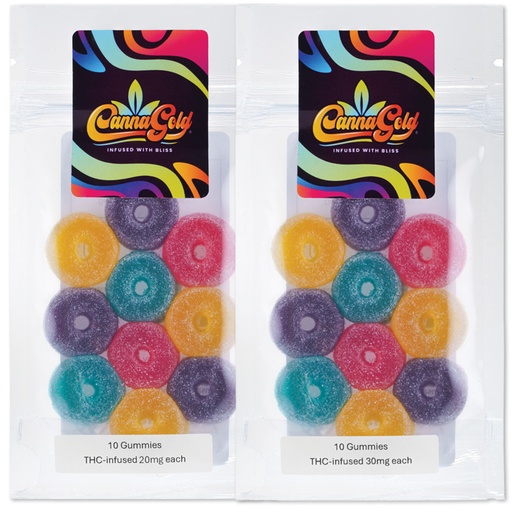 Gummies Round - THC-infused (10 Packs of 10)