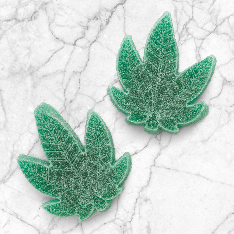 Gummies Weed Leaf - THC-infused 100mg (2x50mg) - 10 Packs of 2