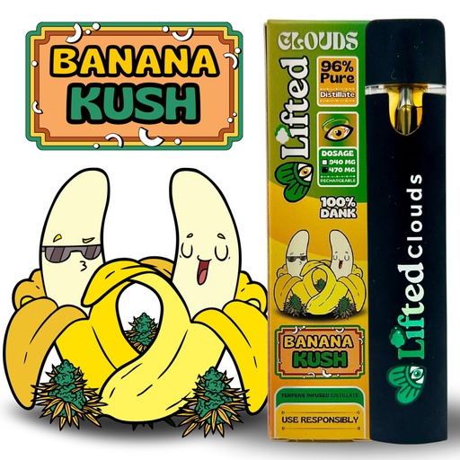 Lifted Delta 9 Disposable Vapes - Banana Kush (Hybrid)
