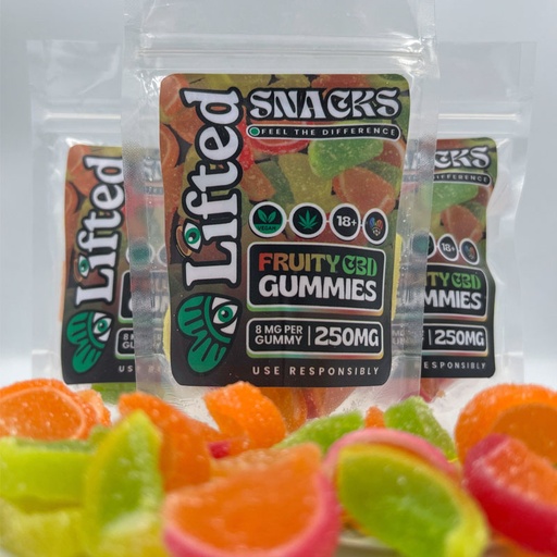 CBD Sugar Coated Fruity Gummies 250mg