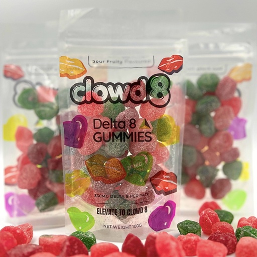 Clowd Delta 8 Sour Fruity Gummies 330mg