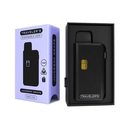 Traveler’s® Stealth Disposable Vapes 1ml - Juicebox Grape (Sativa)
