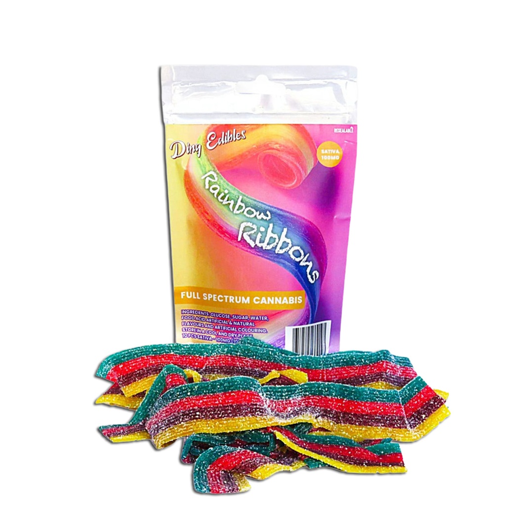 Eybna イブナ 香料 CBD CBN CBG 10ml バナナレインボー Gummies - Rainbow Ribbons 100mg (10x10mg) - Sativa | Cannamart