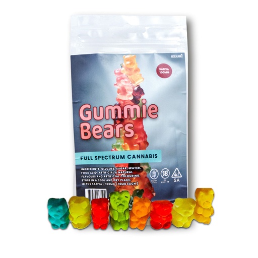 Gummies - Gummy Bears 100mg (10x10mg) - Sativa